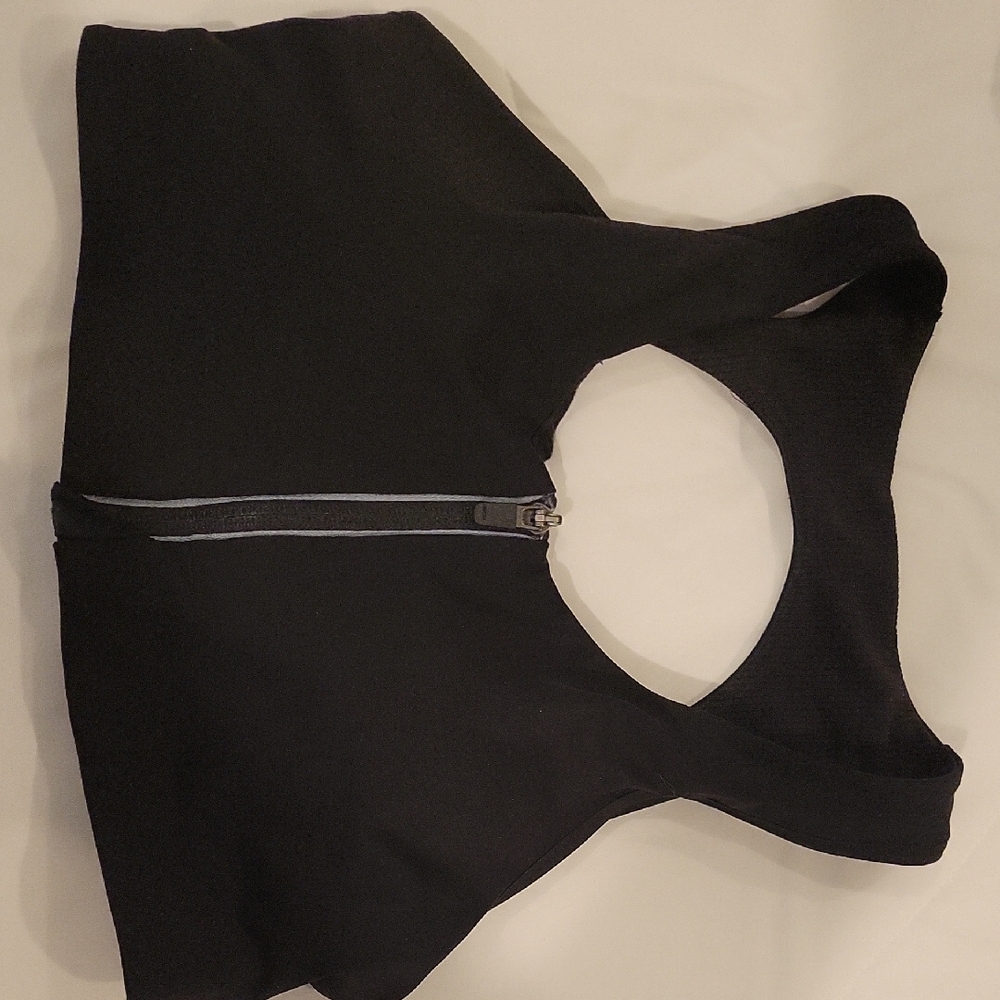 Athleta Black Fitted Crop Tank Top